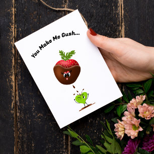 Cartes Pour Fêtes Annuelles Fraise recouverte de chocolat Kawaii et bonbon