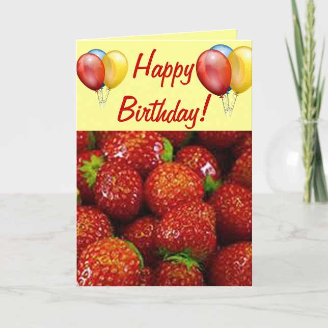 Cartes Pour Fêtes Annuelles Fraises (Devant)
