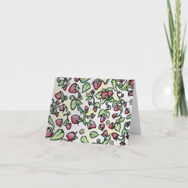 Cartes Pour Fêtes Annuelles Fraises (Devant)
