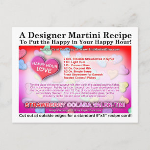 Cartes Pour Fêtes Annuelles Framboise Colada Valentine's Day Martini Recette