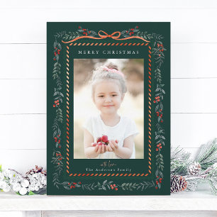 Cartes Pour Fêtes Annuelles Framboise rouge Framboise vert Noël Photo
