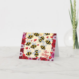 Cartes Pour Fêtes Annuelles Frame d'amour Floral de la mine d'abeilles