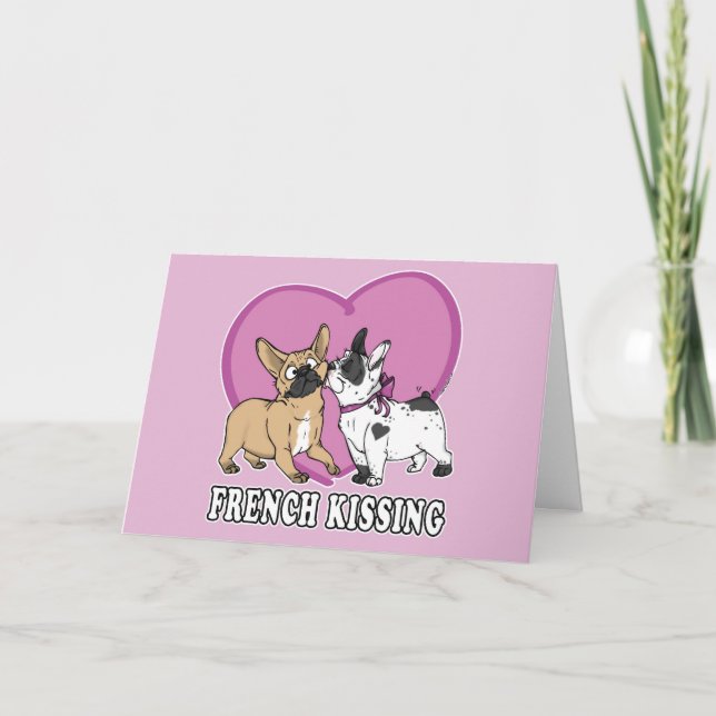 Cartes Pour Fêtes Annuelles Français Kissing (Devant)