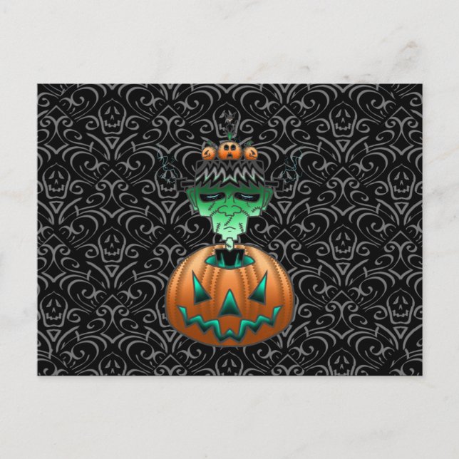 Cartes Pour Fêtes Annuelles Frankenstein Zombie (Devant)