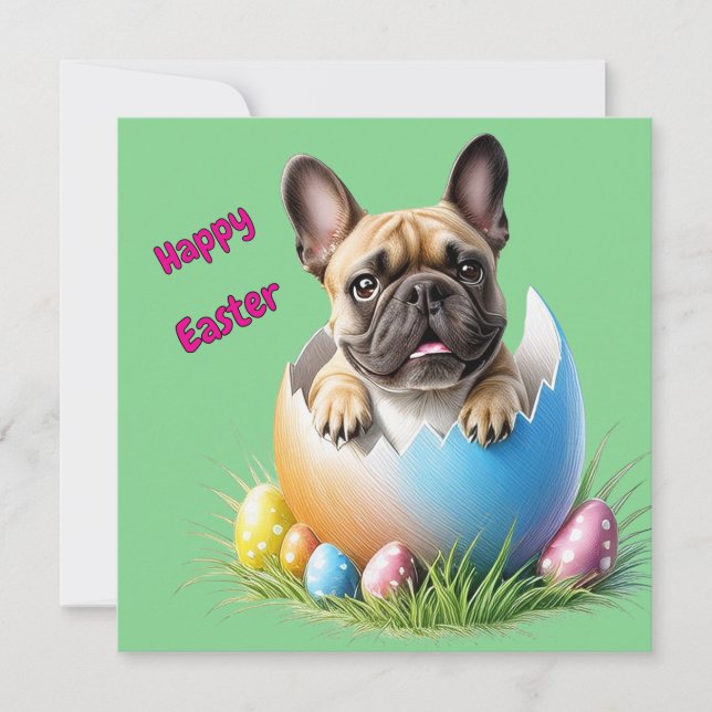 Cartes Pour Fêtes Annuelles Französische Bulldogge Ei Ostern French Bulldog (Devant)