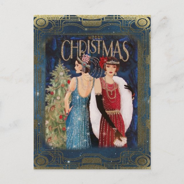 Cartes Pour Fêtes Annuelles Frappes Vintage Noël (Devant)