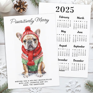 Cartes Pour Fêtes Annuelles French Bulldog 2025 Calendrier Amoureux des chiens