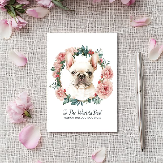 Cartes Pour Fêtes Annuelles French Bulldog Chien Maman Fête des mères (Créateur téléchargé)
