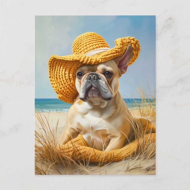 Cartes Pour Fêtes Annuelles French Bulldog in Knitted Dog Attire (Devant)
