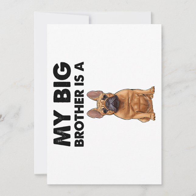 Cartes Pour Fêtes Annuelles French Bulldog My Big Brother Est Un Français (Devant)