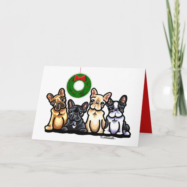 Cartes Pour Fêtes Annuelles French Bulldog Quartet Christmas (Devant)