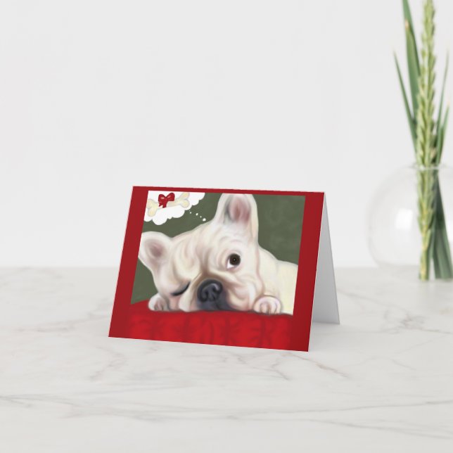 Cartes Pour Fêtes Annuelles French Bulldog Sweet Dreams (Devant)