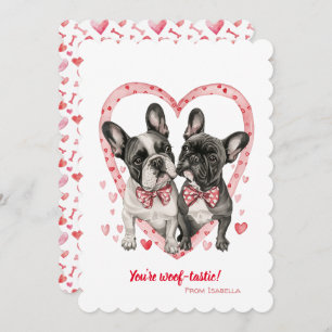 Cartes Pour Fêtes Annuelles French Bulldog Valentines Day Woof-tastic Fun