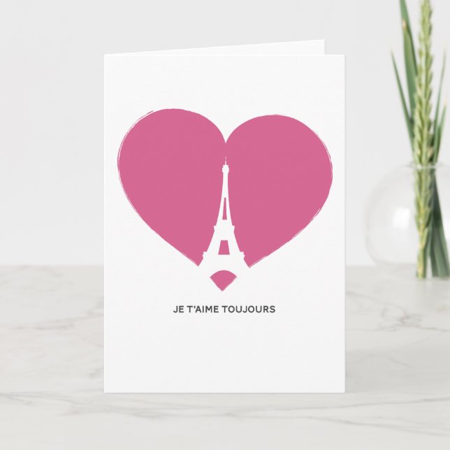 Cartes Pour Fêtes Annuelles French Eiffel Tower Love Note Valentine (Devant)