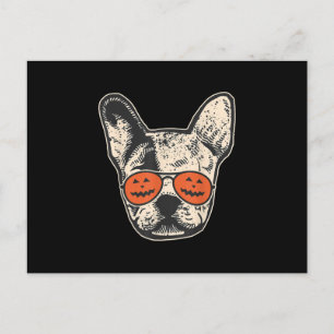 Cartes Pour Fêtes Annuelles Frenchie En Lunettes de soleil Citrouille Hallowee