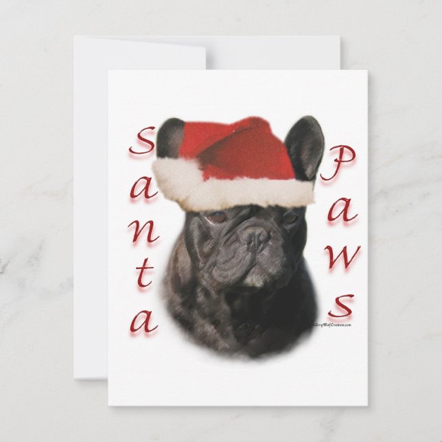 Cartes Pour Fêtes Annuelles Frenchie Santa Paws (Devant)