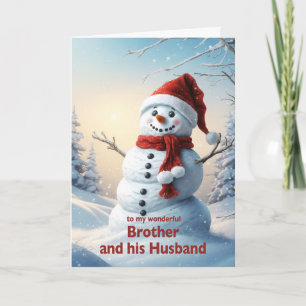 Cartes Pour Fêtes Annuelles Frère et mari de Noël Bonhomme de neige
