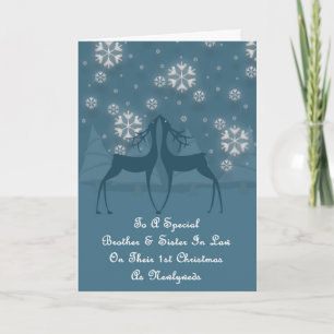 Cartes Pour Fêtes Annuelles Frère et soeur en droit Reindeer Noël