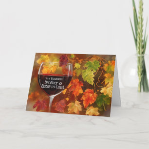 Cartes Pour Fêtes Annuelles Frère Soeur en Droit Vin Thanksgiving Joli