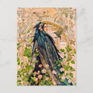Cartes Pour Fêtes Annuelles Freyja Déesse en Manteau de Faucon