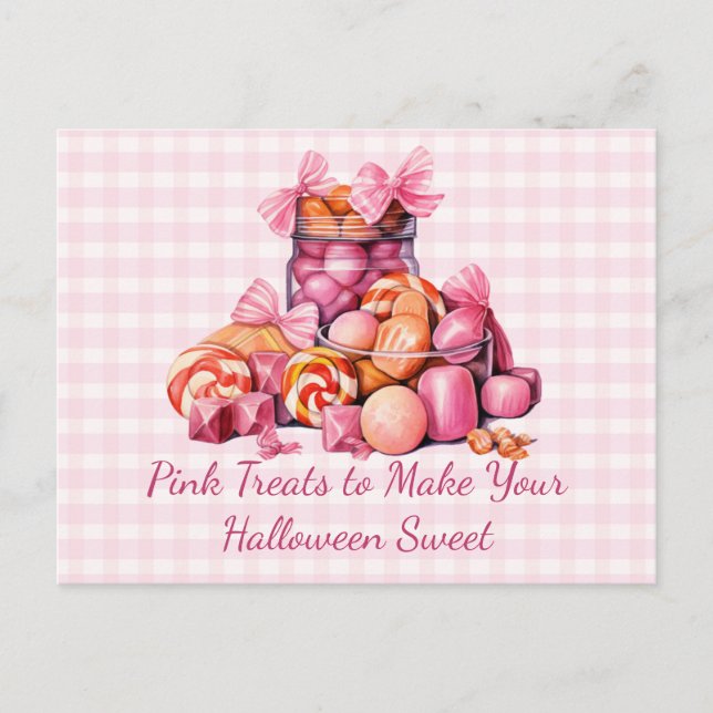 Cartes Pour Fêtes Annuelles Friandises roses pour rendre votre Halloween doux  (Devant)