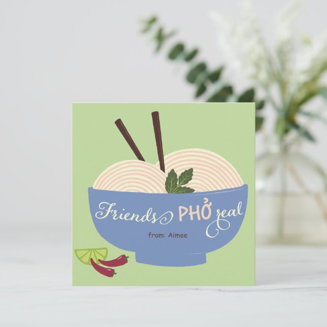 Cartes Pour Fêtes Annuelles Friends Pho Real Noodle Valentine (Debout devant)