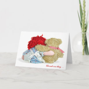 Cartes Pour Fêtes Annuelles Friendship Rag Doll and Teddy Bear