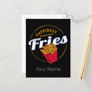 Cartes Pour Fêtes Annuelles Fries Chips Snack Pomme de terre Vintage ou frites