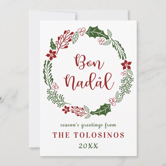 Cartes Pour Fêtes Annuelles Friulian Joyeux Noël, Personnalisé (Devant)