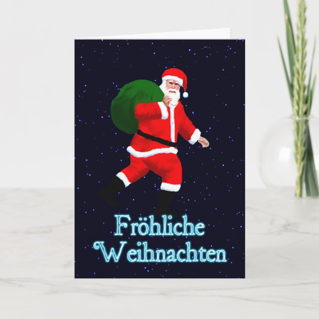 Cartes Pour Fêtes Annuelles Froehliche Weihnachten - Père Noël (Devant)
