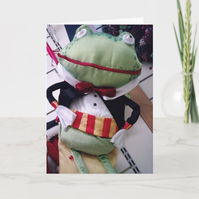 CARTES POUR FÊTES ANNUELLES FROG REMERCIE..."HOPPY NOËL" (Devant)