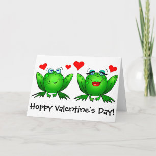 Cartes Pour Fêtes Annuelles Frogs Hoppy Valentines Day Funny Mignons Coeurs ro