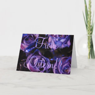 Cartes Pour Fêtes Annuelles Frohe Ostern, Fleurs Roses violettes de Pâques all