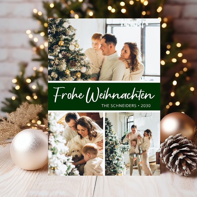 Cartes Pour Fêtes Annuelles Frohe Weihnachten Photo Collage (Créateur téléchargé)