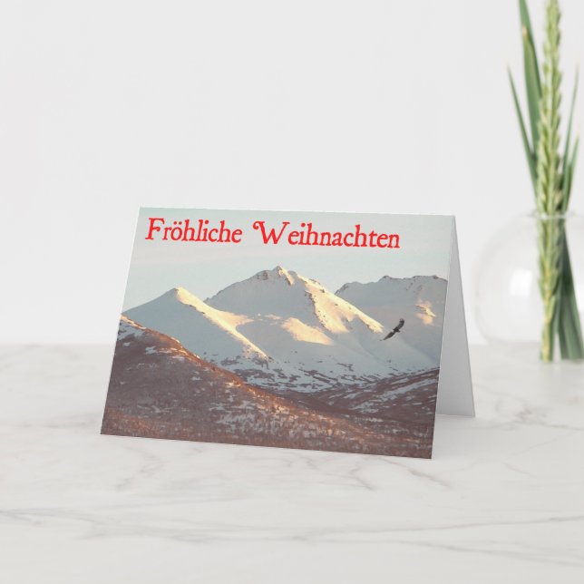 Cartes Pour Fêtes Annuelles Frohliche Weihnachten - aigle d'hiver (Devant)