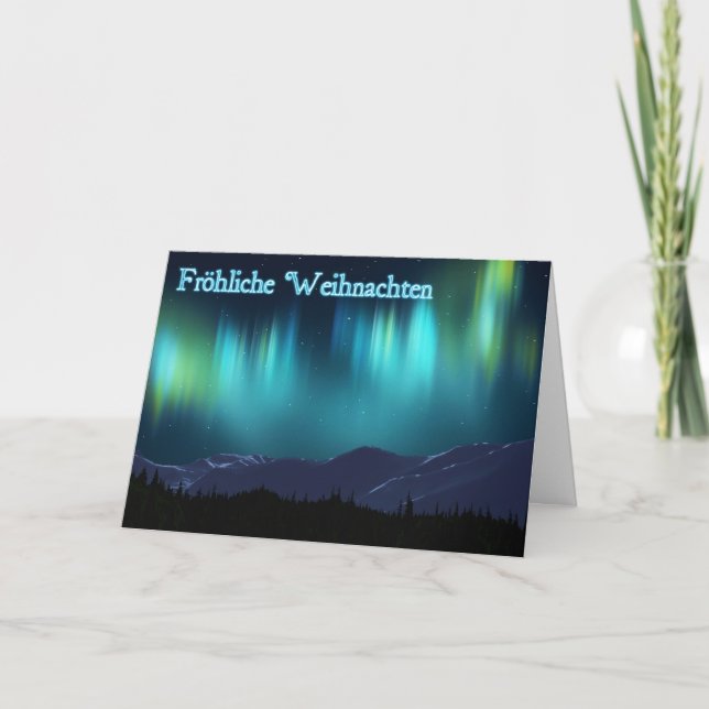 Cartes Pour Fêtes Annuelles Fröhliche Weihnachten - Aurora Borealis (Devant)