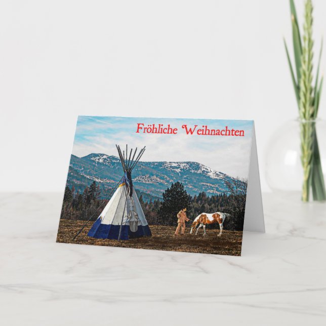 Cartes Pour Fêtes Annuelles Frohliche Weihnachten - Camp d'hiver (Devant)