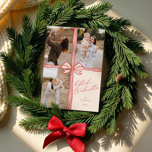 Cartes Pour Fêtes Annuelles Fröhliche Weihnachten Elegant Holiday Bow Photos