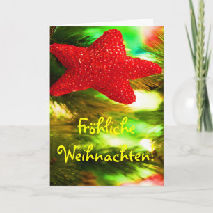 Cartes Pour Fêtes Annuelles Fröhliche Weihnachten Noël étoile rouge III
