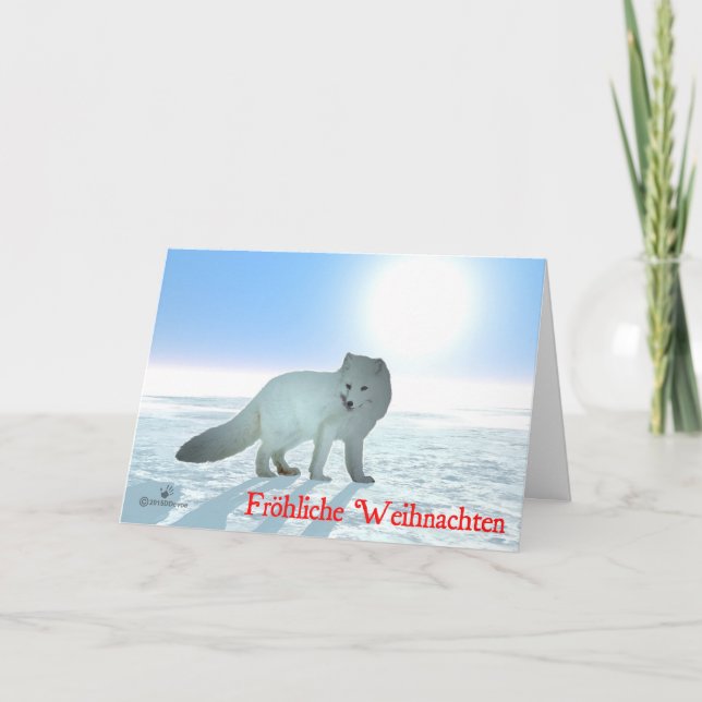 Cartes Pour Fêtes Annuelles Fröhliche Weihnachten - Renard arctique (Devant)