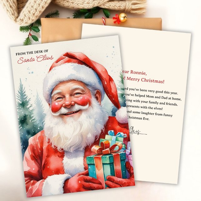 Cartes Pour Fêtes Annuelles From the Desk of Santa Magical Christmas Letter (Personalized Letter from Santa  Magical North Pole Christmas Keepsake For Kids)