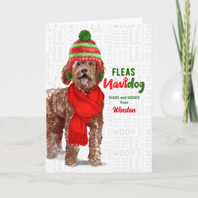 Cartes Pour Fêtes Annuelles from the Dog Funny Labradoodle Christmas (Devant)