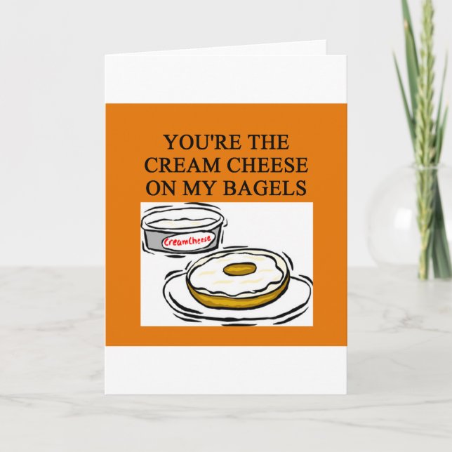 Cartes Pour Fêtes Annuelles fromage à la crème et bagels (Devant)