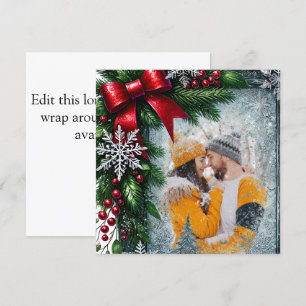 Cartes Pour Fêtes Annuelles Frontière à feuillage persistant de Noël
