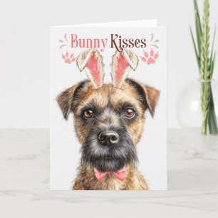 Cartes Pour Fêtes Annuelles Frontière Chien de Terrier dans les oreilles de Bu