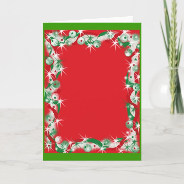 Cartes Pour Fêtes Annuelles Frontière de Noël Garland (Devant)