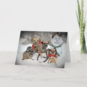 Cartes Pour Fêtes Annuelles Frontière Terrier C'Est La Saison