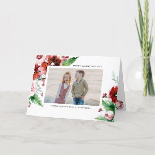 Cartes Pour Fêtes Annuelles Frontières florales rouges Valentines Jour Multi P