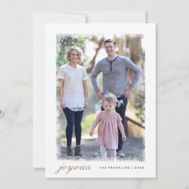 Cartes Pour Fêtes Annuelles Frosted Holiday Photo Card (Devant)