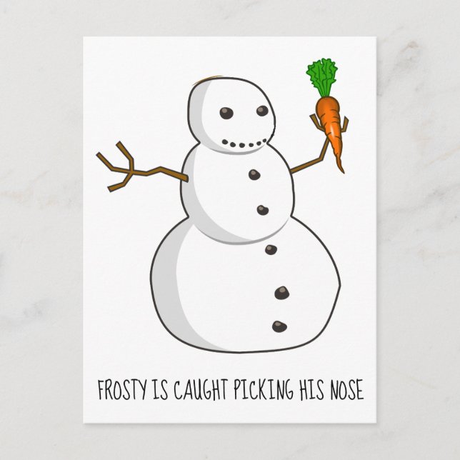 Cartes Pour Fêtes Annuelles Frosty est pris à cueillir son nez (Devant)